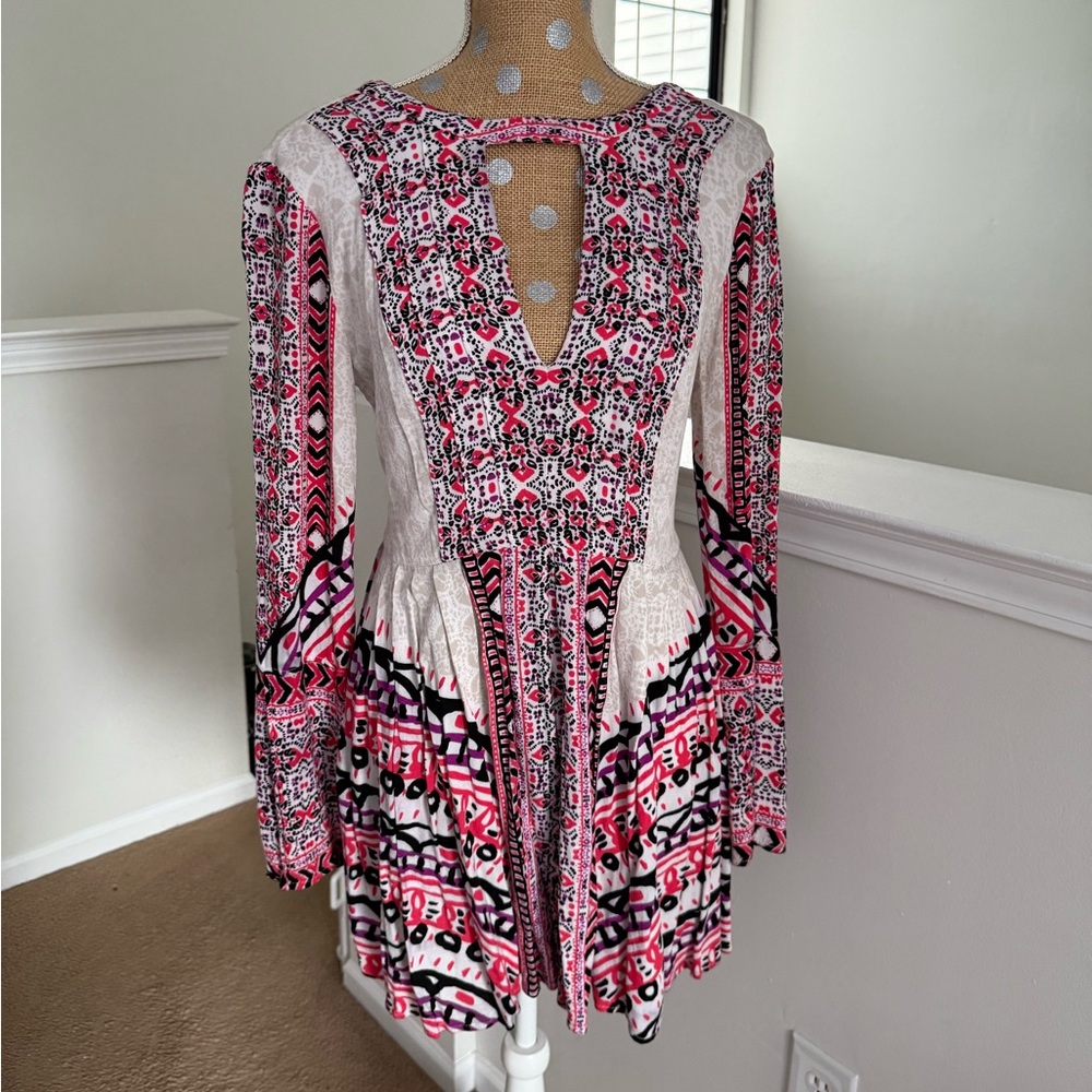 Free People Pink and White Dress